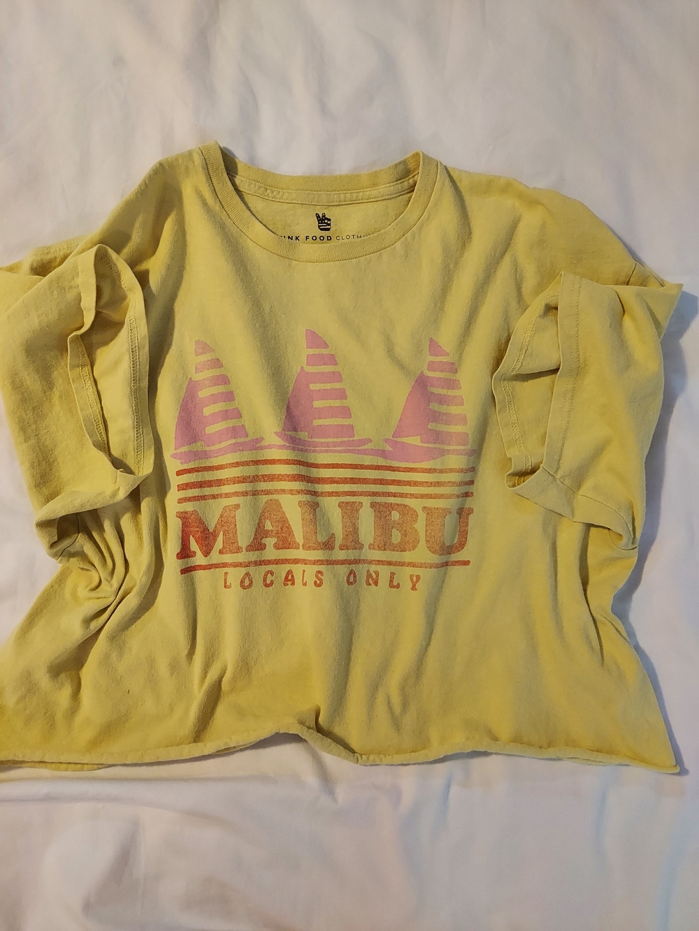 Junk Food Clothing | Malibu "Locals Only" Cropped Boxy Graphic Tee - Picture 6 of 6